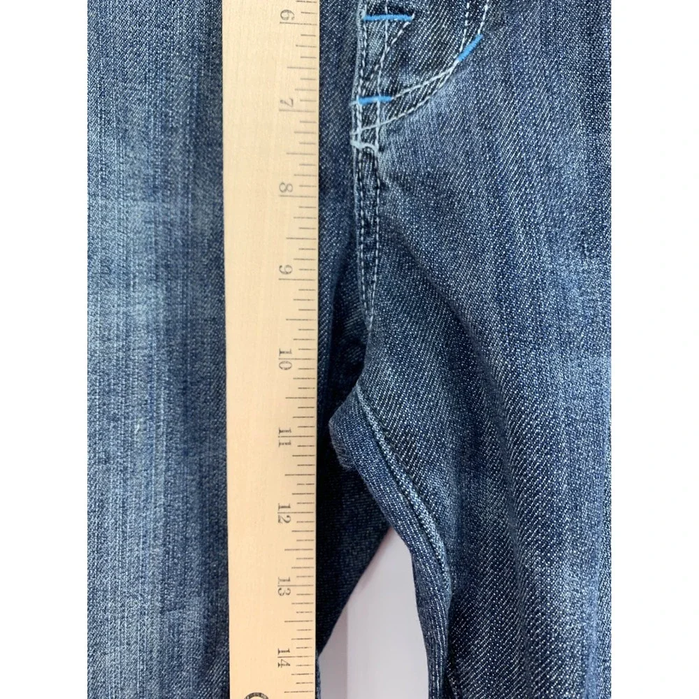 Rock & Republic Jeans Mens 40 Blue Taylor Embroidered Y2K Flap Pocket Fade - Picture 9 of 12